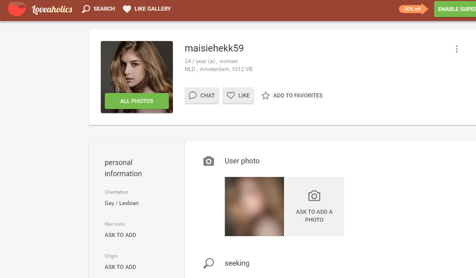 Profile Interface