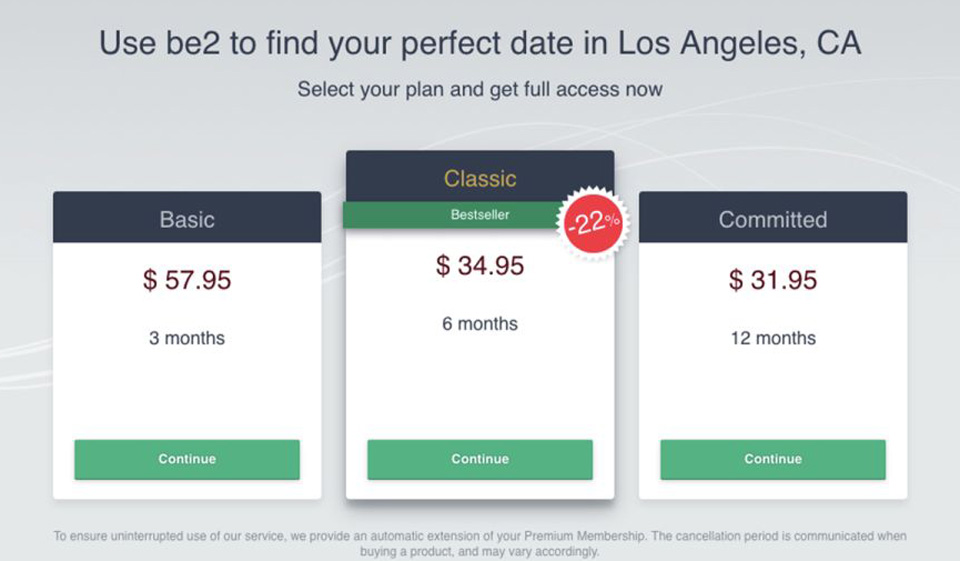 Tipos de suscripción y precio