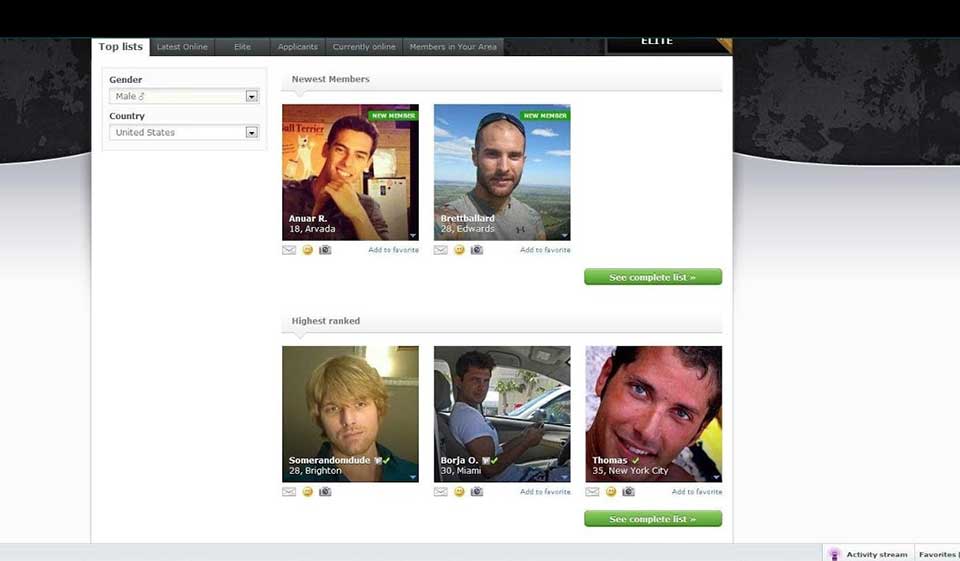 Interface de profil