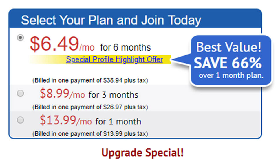 Tipos de suscripción y precio