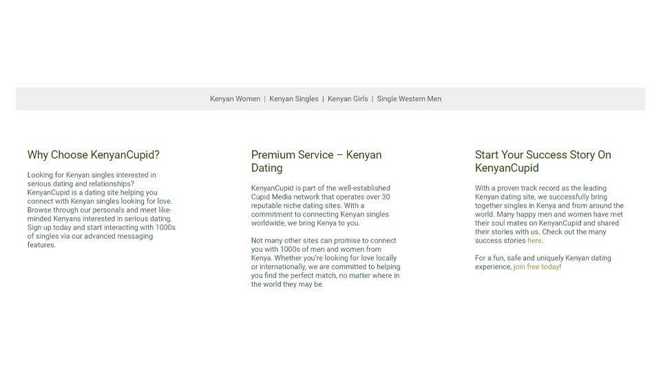 KenyanCupid dating website features