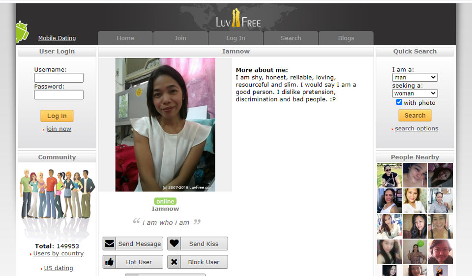 Interfaccia del profilo