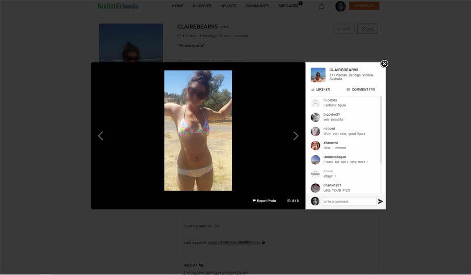 NudistFriends.com Dating Website Features