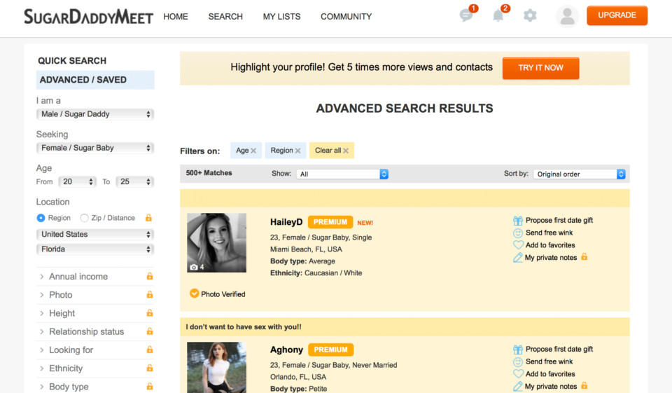 SugarDaddyMeet Dating Website Features